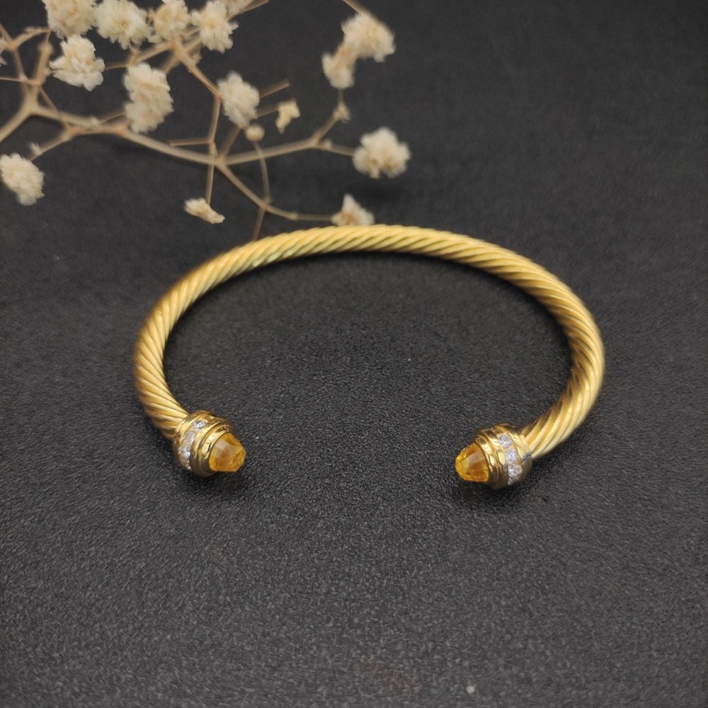 David Yurman Gold Cable Citrine Cuff - 100% Authentic - Picture 2 of 6